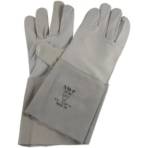 Grey Goatskin with 6" Split Leather Cuff TIG Gauntlet